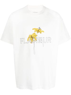 Flaneur Homme La Fleur cotton T-shirt - White