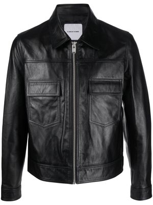 Flaneur Homme leather biker jacket - Black