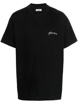 Flaneur Homme logo-embroidered cotton T-shirt - Black