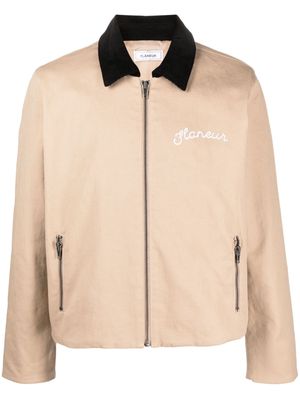 Flaneur Homme logo-embroidered jacket - Neutrals