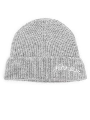 Flaneur Homme logo-embroidered wool beanie - Grey
