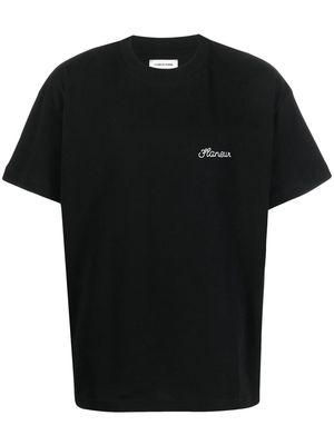 Flaneur Homme logo-embroidery cotton T-shirt - Black