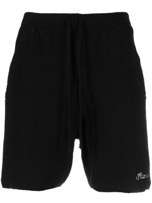 Flaneur Homme logo-embroidery knitted shorts - Black
