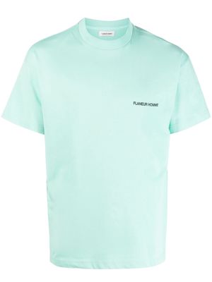 Flaneur Homme logo-print cotton T-shirt - Blue