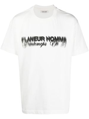 Flaneur Homme logo-print cotton T-shirt - White