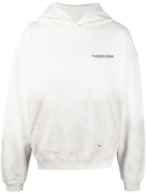 Flaneur Homme logo-print pullover hoodie - White