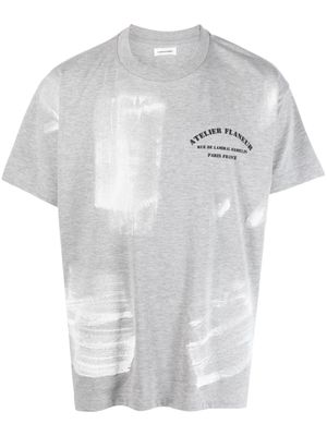 Flaneur Homme paint-strokes cotton T-shirt - Grey