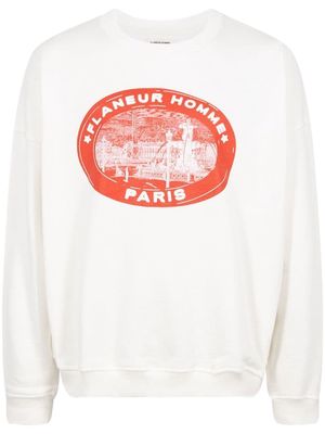 Flaneur Homme Paris logo-print sweatshirt - Neutrals