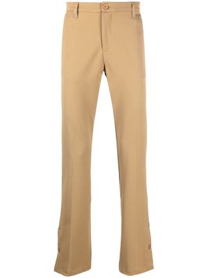 Flaneur Homme side-button detail trousers - Brown