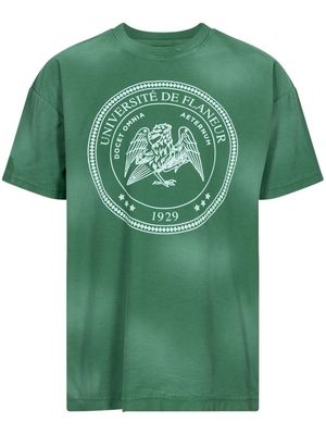 Flaneur Homme University logo-print T-shirt - Green