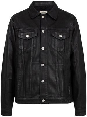 Flaneur Homme waxed cotton trucker jacket - Black