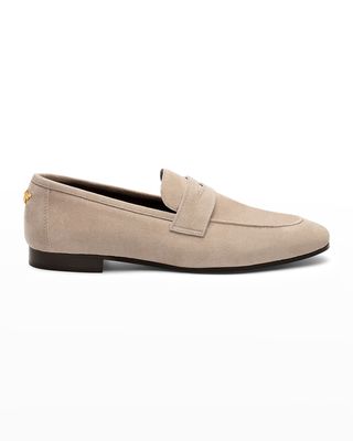 Flaneur Suede Flat Penny Loafers
