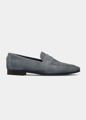 Flaneur Suede Penny Loafers