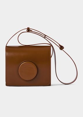 Flap Leather Camera Crossbody Bag