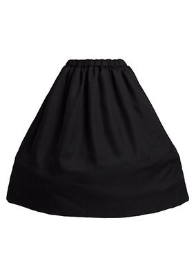 Flared Elasticized Midi-Skirt