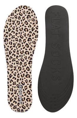 FLAT SOCKS Small Terry Flat Sock Insole in Leopard