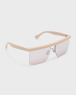 Flat1 Half-Rimmed Acetate Aviator Sunglasses