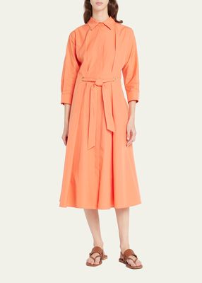 Flavio Button-Front Belted Midi Dress