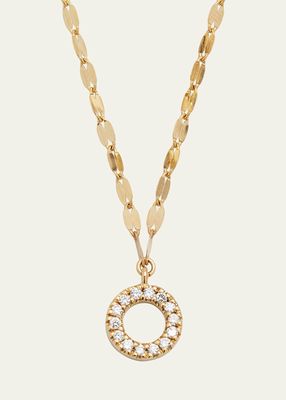 Flawless 14k Gold Open Circle Pendant Necklace