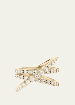 Flawless Crisscross 3-Band Graduating Diamond Ring