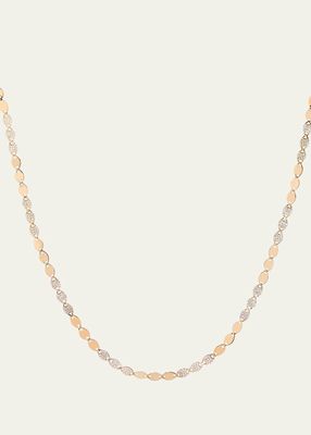 Flawless Nude & Gold Link Necklace with Diamonds