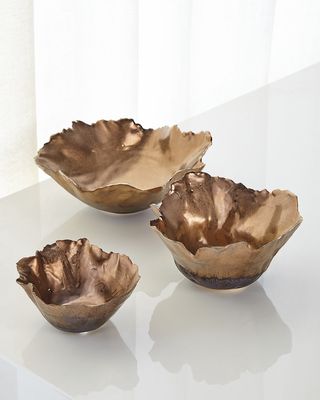 Fleur Ceramic Bowls, Set of 3