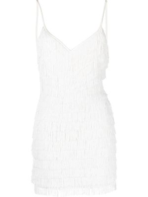 Fleur Du Mal all-over fringe mini dress - White