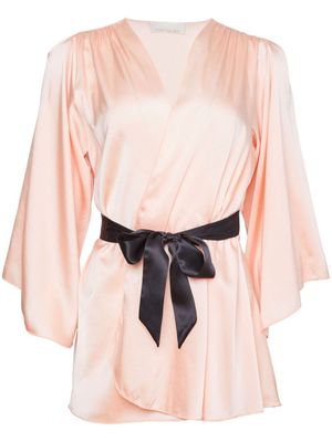 Fleur Du Mal Angel satin robe - Pink