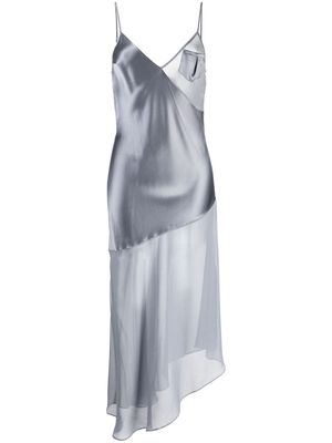 Fleur Du Mal asymmetric satin-finish slip dress - Silver