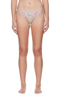 Fleur du Mal Blue Pixie Embroidery Cheeky Briefs