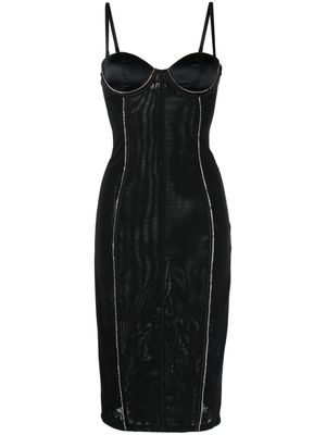 Fleur Du Mal bustier-style fitted midi dress - Black
