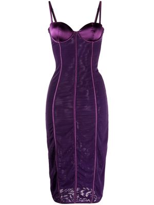 Fleur Du Mal bustier-style fitted midi dress - Purple