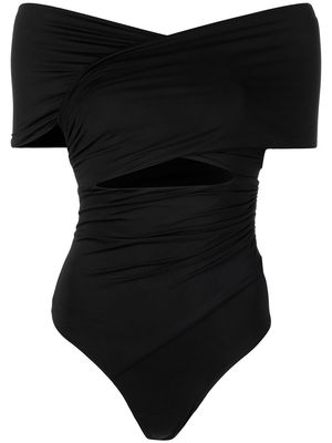 Fleur Du Mal cross-detail bodysuit - Black