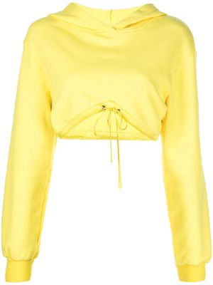 Fleur Du Mal drawstring cropped hoodie - Yellow