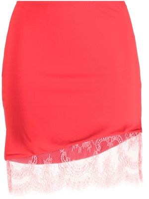 Fleur Du Mal floral-lace miniskirt - Red