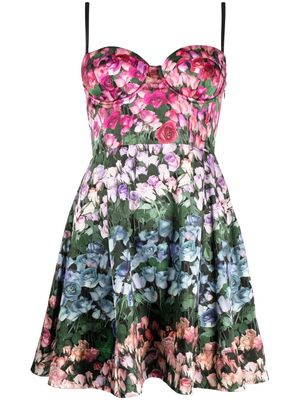 Fleur Du Mal floral-print satin mini dress - Multicolour