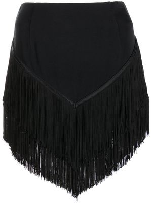 Fleur Du Mal fringe-panel skirt - Black