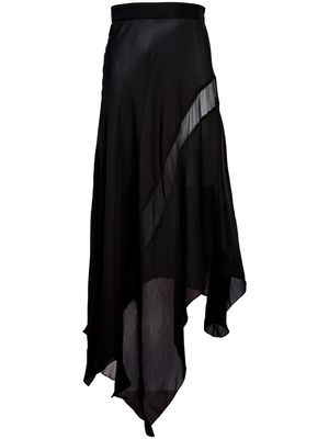Fleur Du Mal high-waist silk skirt - Black