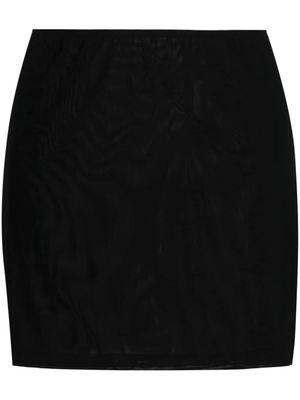 Fleur Du Mal high-waisted mesh-panel skirt - Black