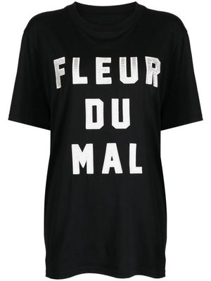 Fleur Du Mal logo-embroidered jersey T-shirt - Black