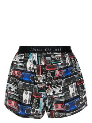 Fleur Du Mal logo-waistband graphic-print boxers - Black