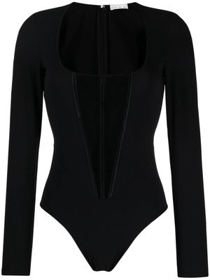Fleur Du Mal mesh-panelled jersey bodysuit - Black