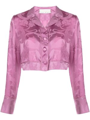 Fleur Du Mal paisley-jacquard cropped shirt - Pink