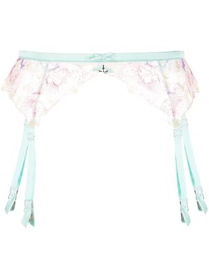 Fleur Du Mal pixie-embroidered garter belt - Pink