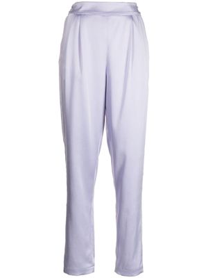 Fleur Du Mal pleat-detail high-waist trousers - Purple