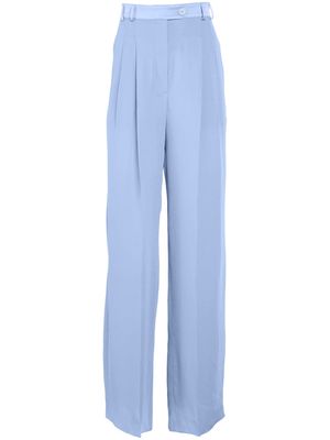 Fleur Du Mal silk georgette wide-leg trousers - Blue