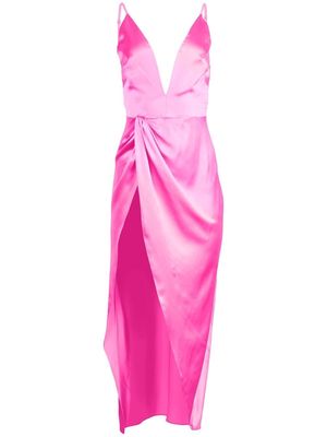 Fleur Du Mal thigh-slit silk dress - Pink