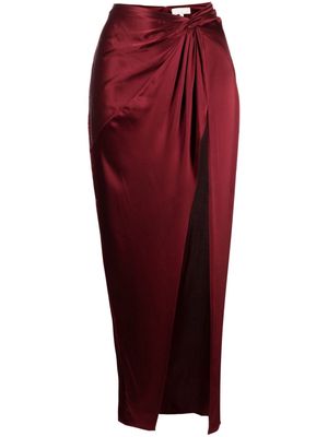 Fleur Du Mal twist-detail silk skirt - Red