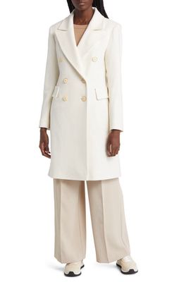 Fleurette Ari Double Breasted Wool Coat in Parchment