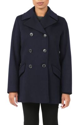 Fleurette Reese Double Breasted Wool Coat in Midnight